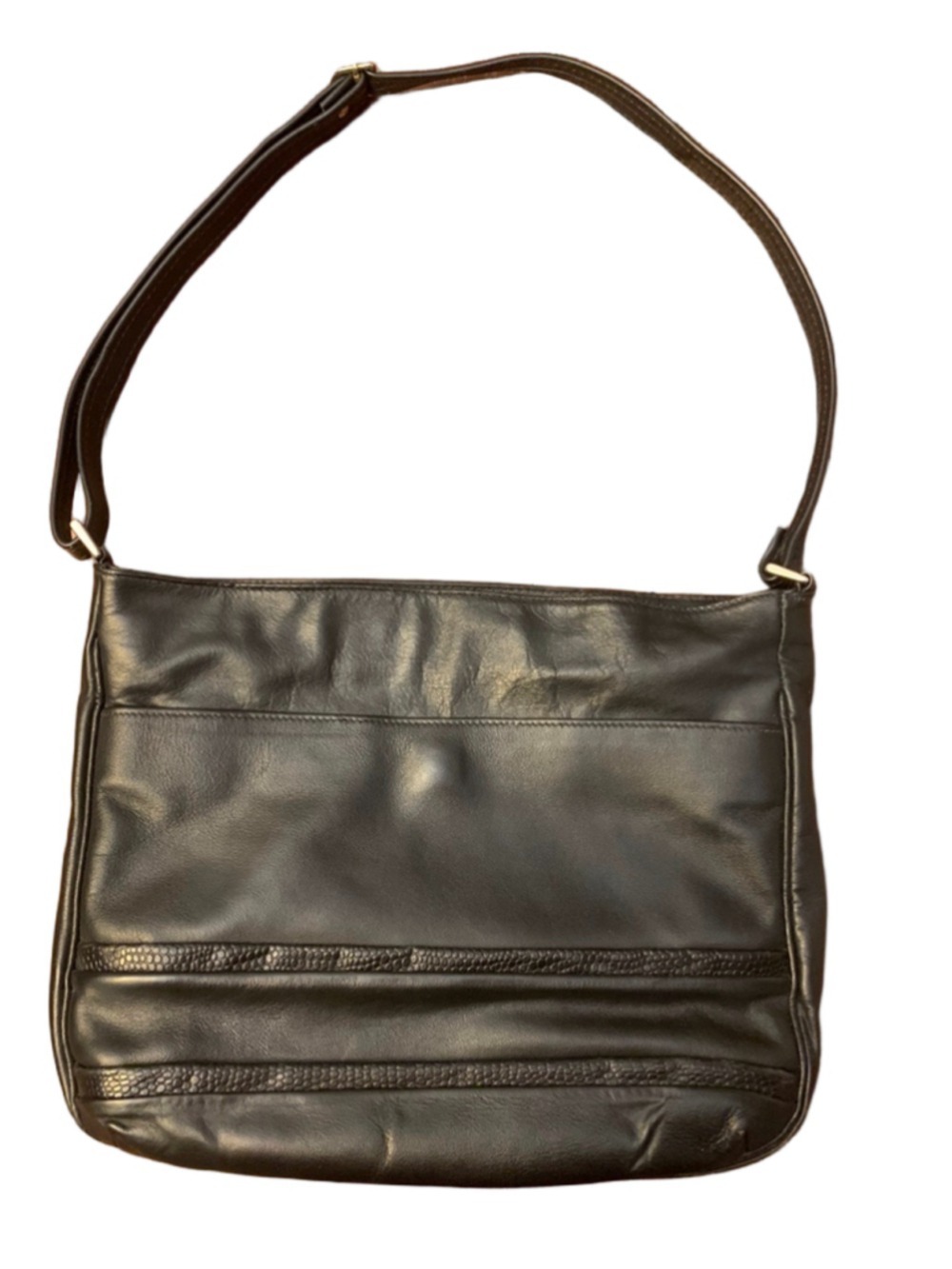 Women's Unbranded Black Leather Shoulder Bag One Size